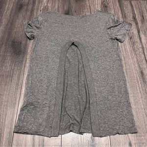 One Clothing Los Angeles Open Back Slit Grey Shirt